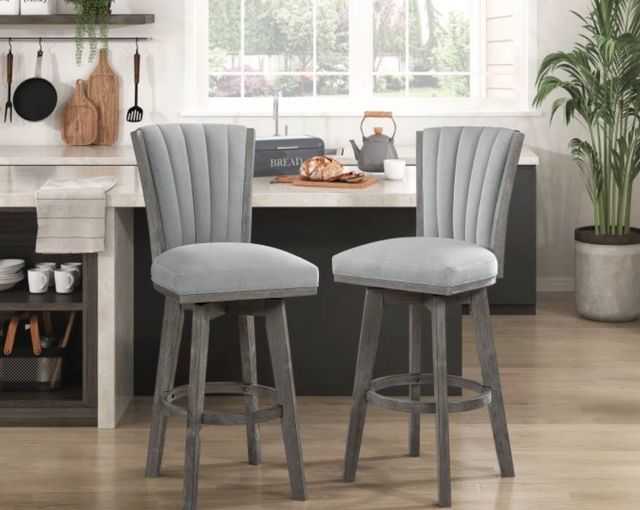 Chaise pivotante de hauteur pub Corvallis de Mazin Furniture - Gris-5