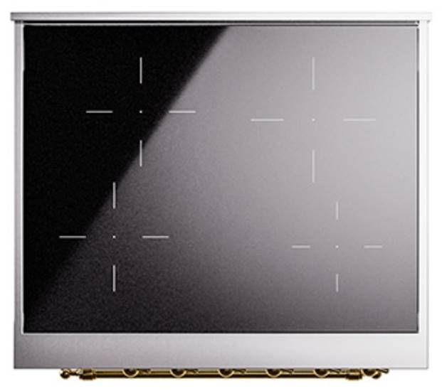 Ilve® Nostalgie II Noblesse 30'' Custom RAL Color Pro Style Induction Range with Brass Trim-2