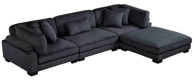 Homelegance® Traverse 4-Piece Black Modular Sectional with Ottoman-0