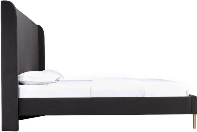 Mazin Furniture Estelle Dark Gray King Upholstered Platform Bed-2