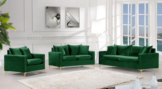 Meridian Furniture Naomi Green Velvet Sofa-3