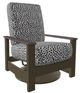 Telescope Casual Leeward Agra Classic/Beachwood Fabric/Polymer Outdoor Cushion Swivel Hidden Rocker with Boardwalk Rustic Arms-0