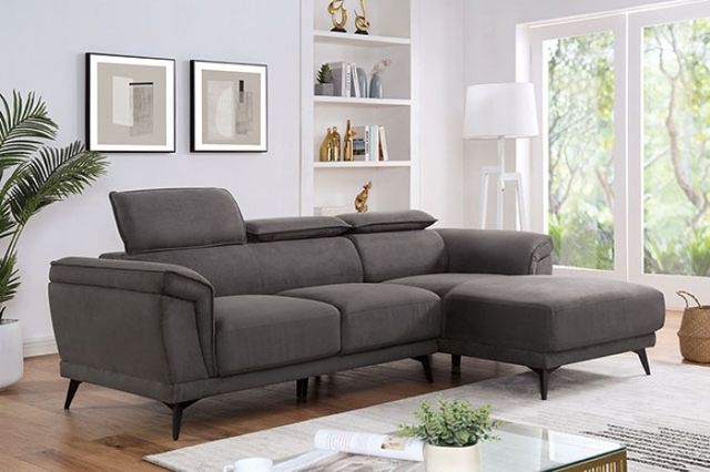 Furniture of America® Napanee 2-Piece Dark Gray Right-Arm Facing Sectional and Chaise-1