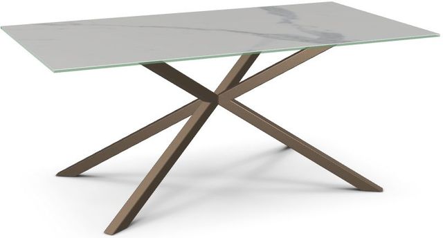 Amisco Customizable Asterisk Porcelain Rectangular Table with Starburst Stand-0