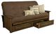 Kodiak Furniture Washington Linen Cocoa/Rustic Walnut Queen Queen Storage Futon with Mattress-0