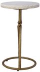Furniture Classics Kevin White Side Table with Brass Base-2