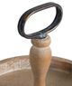 A & B Home Natural Brown Round Two-Tiered Wooden Tray-2