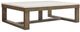 Steve Silver Co. Calla White Marble Top Cocktail Table with Driftwood Base-0