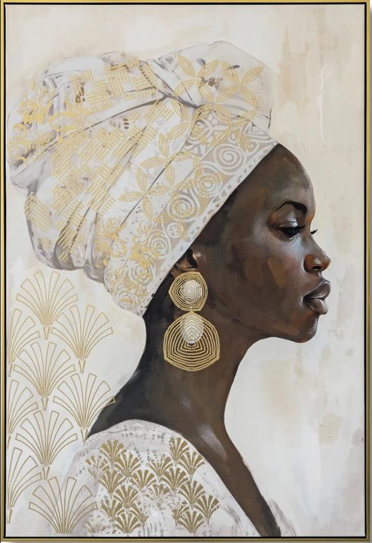 Classy Living Mindful Golden Regal Profile Wall Art-0