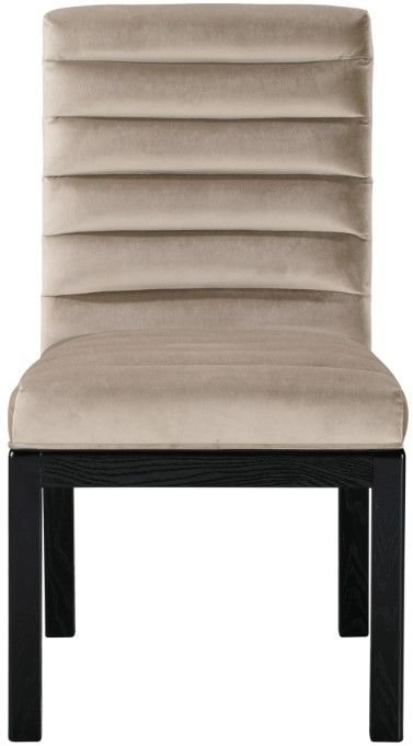 Meridian Furniture Evelyn Taupe/Black Velvet Upholstered Side Chair-1