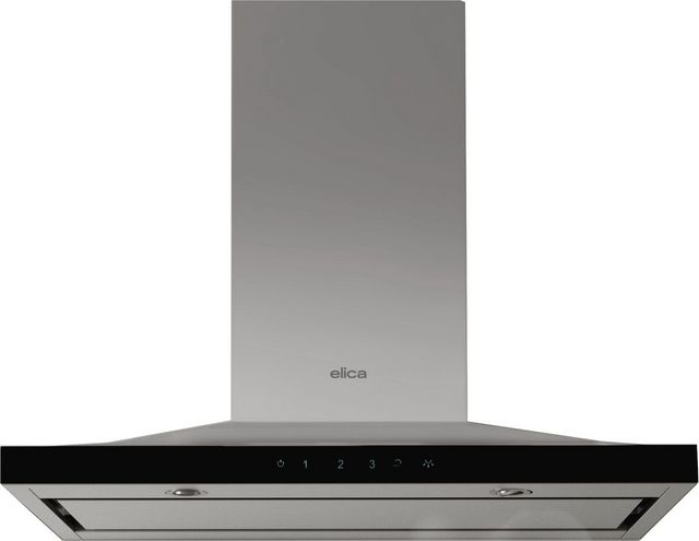 Elica Techne Series Maggiore 36" Stainless Steel Island Range Hood with Black Glass Trim