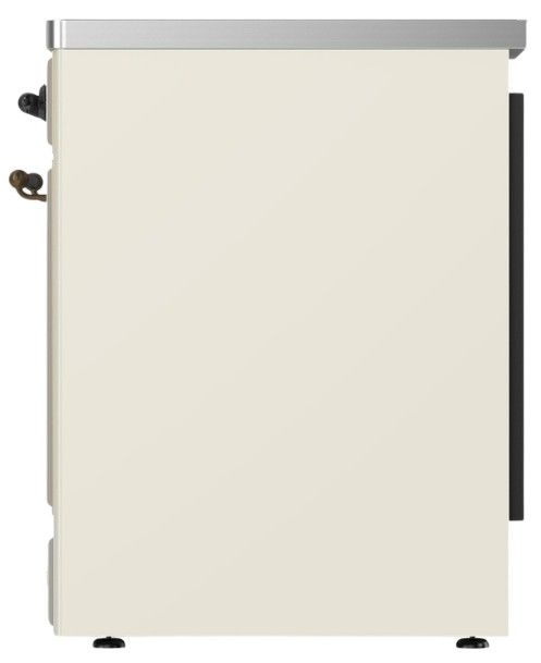 Ilve® Majestic III 30" Antique White Pro Style Induction Range with Solid Door and Burnished Trim-3