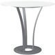 Amisco Customizable Dalia White Glass Counter Pub Table with Metal Turnip Base-0