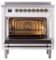 Ilve® Nostalgie II Noblesse 36'' White Pro Style Induction Range with Burnished Trim-2