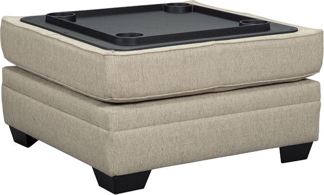 Ashley® Luxora Bisque Ottoman With Storage-2