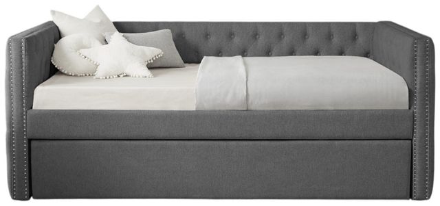 Crown Mark Trina Gunmetal Gray Upholstered Daybed-0