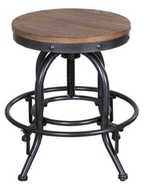 Liberty Furniture Vintage Dining Distressed Black 24" Adjustable Stool-0