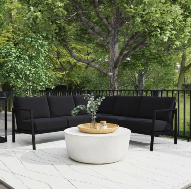 Linon Alora Black Aluminum/Fabric Outdoor Sectional-1