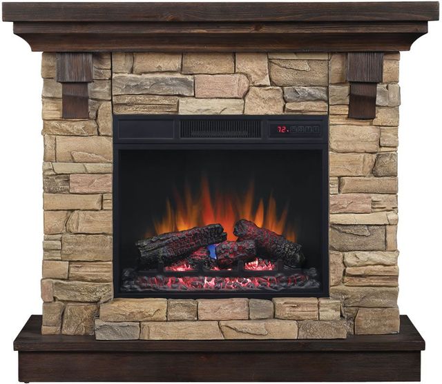 ClassicFlame® Eugene Aged Coffee Wall Fireplace Mantel-2