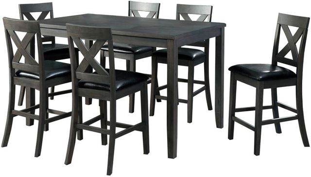 Elements International Alex 7-Piece Gray Dining Group-0