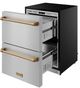 Thor Kitchen® Gordon Ramsay 24" 5.4 Cu. Ft. Stainless Steel Under-Counter Outdoor Freestanding Freezer Drawer with Bronze Handle-4