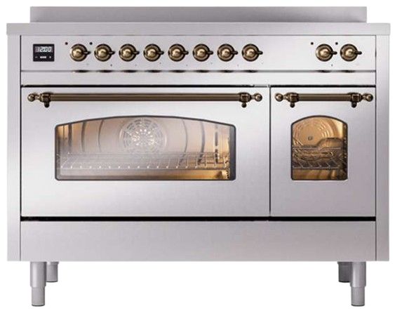 Ilve® Nostalgie II Series 48" Stainless Steel Pro Style Induction Range-3