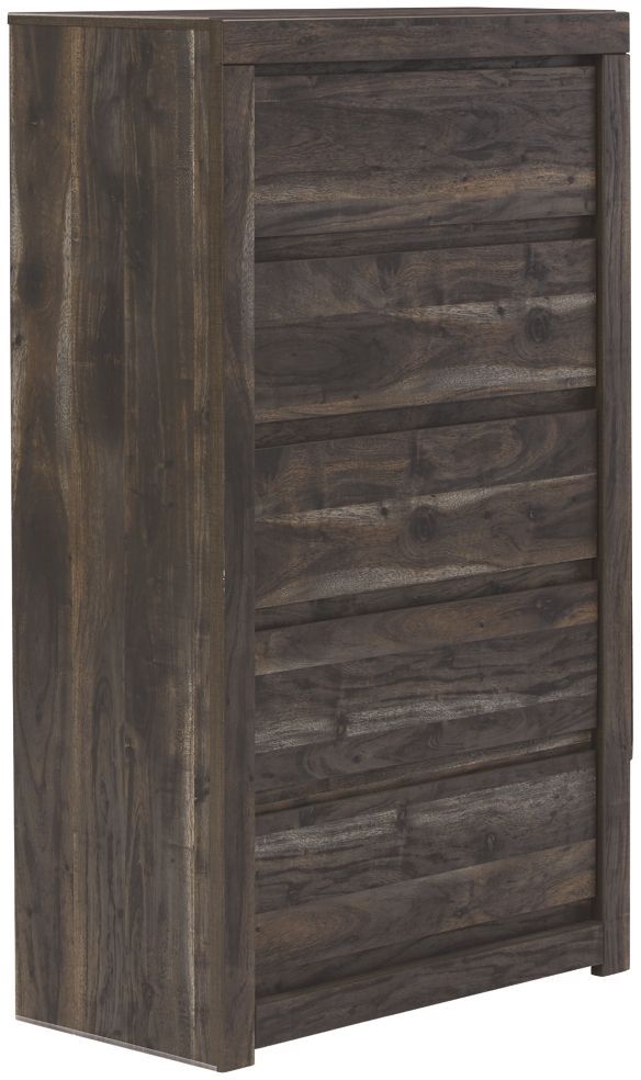 Benchcraft® Vay Bay 5-Piece Charcoal Queen Bookcase Panel Bed Set-3