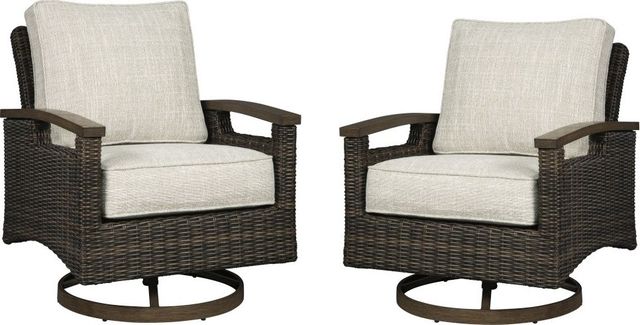 Signature Design by Ashley® Paradise Trail 4-Piece Medium Brown Outdoor Seating Set-3