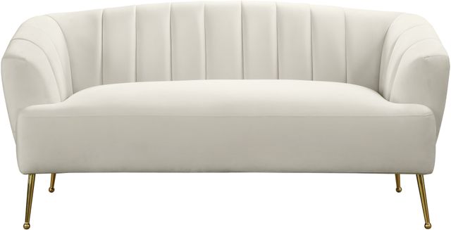 Meridian Furniture Tori Cream Velvet Loveseat-1