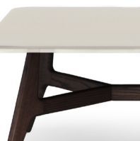 Natuzzi Editions Plettro White/Brown Ash Rectangular Coffee Table-1
