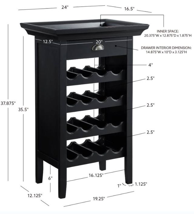 Powell® Black Wine Cabinet-1