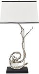 Crestview Collection Avalon Aluminum/White Exotic Curved Branch Table Lamp -0
