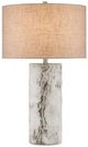Currey & Company Faux Birch Gray/White Table Lamp-1