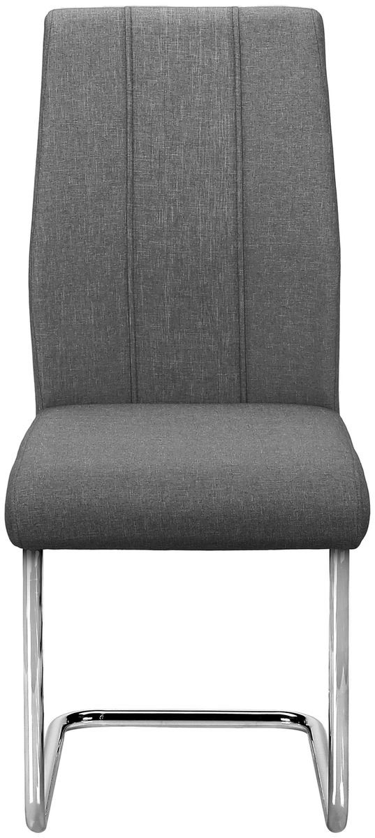 Monarch Specialties Inc. 2-Piece Chrome/Grey Side Chair-1