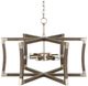 Currey & Company Bastian Chateau Gray/Contemporary Silver Leaf Lantern Chandelier-2