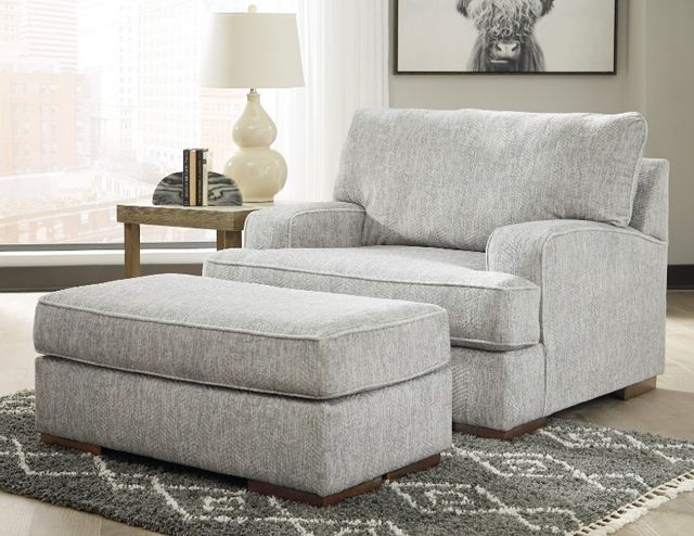 Benchcraft® Mercado 2-Piece Pewter Chair and Ottoman Set-3