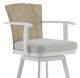 Armen Living Hazel Argent Gray Aluminum/Wooden Outdoor Swivel Counter Stool-2