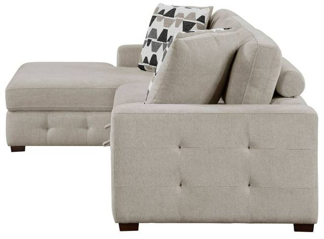 Homelegance® Raife 3-Piece Taupe Left-Arm Facing Sectional with Chaise and Ottoman-4