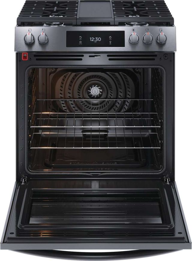 Frigidaire Gallery® 30" Smudge-Proof® Black Stainless Steel Slide In Gas Range-1