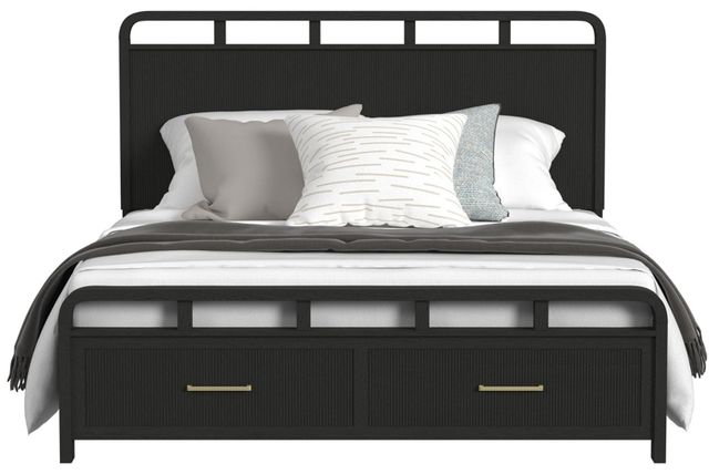 Elements International Ridgemont Black King Panel Storage Bed-2