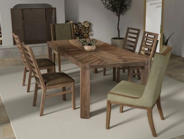 International Furniture Direct Balam Stained Brown Dining Table-1