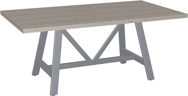Amisco Customizable Octavia Thermo Fused Laminate Rectangular Dining Table Top with Metal Base-2