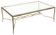 Magnussen Home® Lorena Glass Top Rectangular Cocktail Table with Burnished Brass Base-4