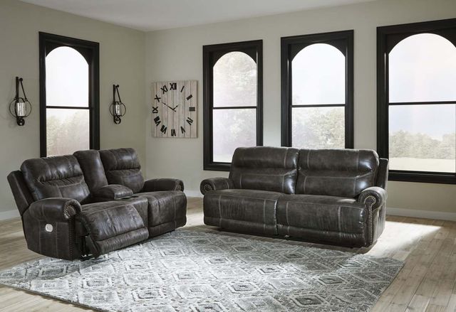 Signature Design by Ashley® Grearview 2-Piece Charcoal Reclining Living Room Set-3
