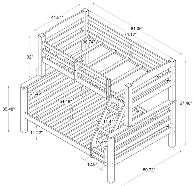 Powell® Porter Espresso Twin/Full Bunk Bed-2