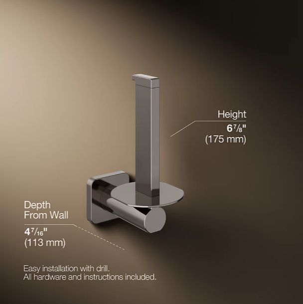 KOHLER® Parallel® Vibrant Titanium Vertical Toilet Paper Holder-2