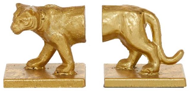 Deco Marche Gold Leopard Bookends-1