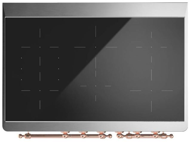 Ilve® Majestic III 40" Emerald Green Pro Style Induction Range with Solid Door and Copper Trim-2