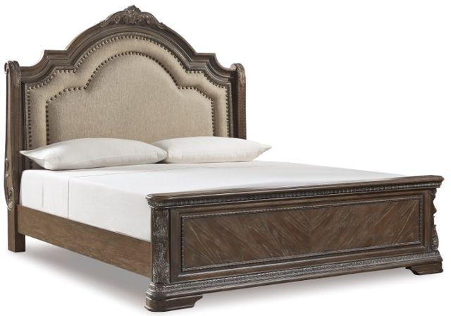 Signature Design by Ashley® Charmond 3-Piece Brown California King Sleigh Upholstered Bed Set-1