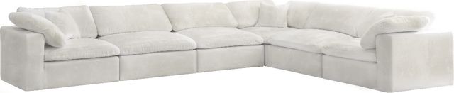 Meridian Furniture Cozy 6-Piece Cream 158" Modular Sectional-0